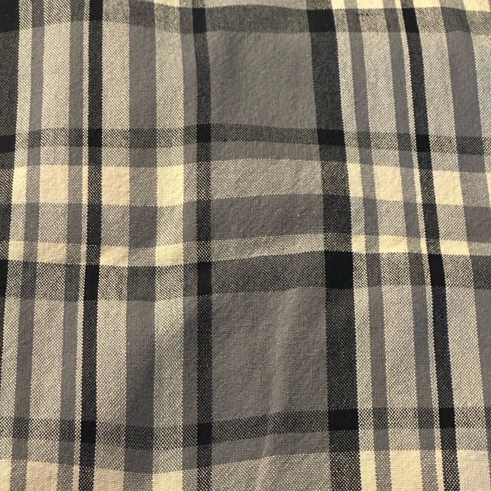 Primitive Plaid Patterned Fabric in Blue. No stains, no fading, no tears